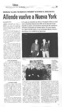 Allende vuelve a Nueva York