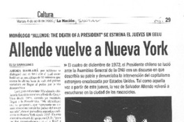 Allende vuelve a Nueva York