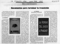 Documentos para terminar la transición  [artículo]