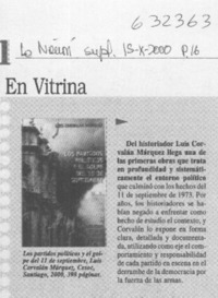 Los partidos políticos y el golpe del 11 de septiembre  [artículo]