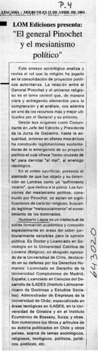 "El general Pinochet y el mesianismo político"  [artículo]