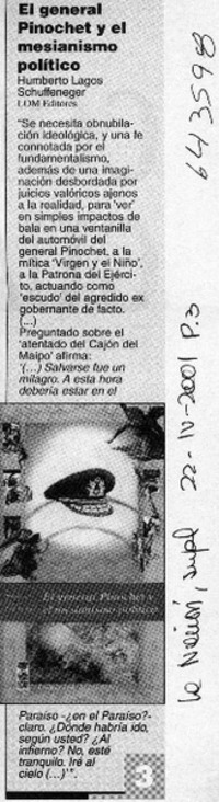 El general Pinochet y el mesianismo político  [artículo]