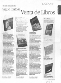 Sigue exitosa venta de libros  [artículo]
