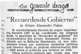 Recuerdos de Gobierno  [artículo] Gonzalo Drago.