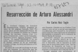 Resurrección de Arturo Alessandri  [artículo] Carlos Ruiz-Tagle.