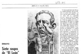 Siete rasgos de "El León"  [artículo] Gerardo Sáinz.