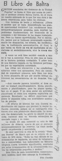 El Libro de Baltra  [artículo] Tito Castillo.