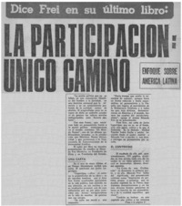 La participación: único camino.