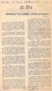 "Memorias" de Gabriel González Videla (IV)