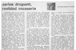 Carlos Droguett, realidad necesaria