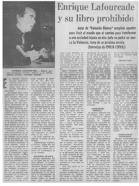 Enrique Lafourcade y su libro prohibido