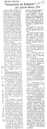 Pensamiento de Alessandri