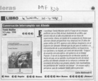 Conversación interrumpida con Allende  [artículo] Carlos Maldonado R.