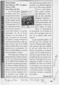 Conversación interrumpida con Allende  [artículo] Helmut Steil.