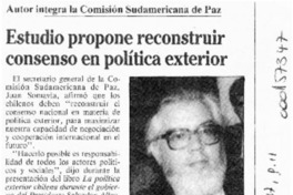 Estudio propone reconstruir consenso en política exterior  [artículo].