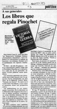 Los Libros que regala Pinochet  [artículo].