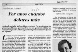 Por unos cuantos dólares más  [artículo] P. A. T.