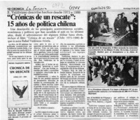 "Crónicas de un rescate", 15 años de política chilena  [artículo].