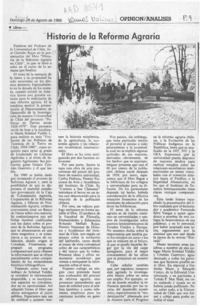 Historia de la Reforma Agraria  [artículo].