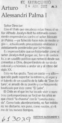 Arturo Alessandri Palma  [artículo] Gustavo Alessandri V.