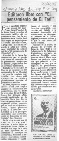 Editaron libro con "el pensamiento de E. Frei".