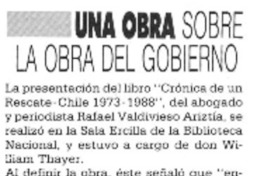 Una obra sore la obra del gobierno.