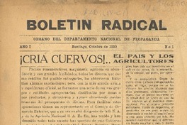 Boletín radical órgano del Departamento Nacional de Propaganda.