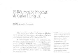 El régimen de Pinochet de Carlos Huneeus  [artículo] Andrés Benavente.