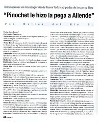 "Pinochet le hizo la pega a Allende"  [artículo] Matías del Río C.