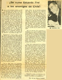Se suma Eduardo Frei a los enemigos de Chile?  [artículo] Enrique Zañartu Zenteno.