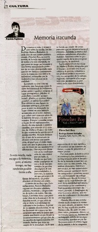 Memoria iracunda  [artículo] Patricia Espinosa.