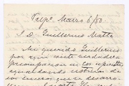 [Carta], 1880 mar. 6 Valparaíso, Chile <a> Guillermo Matta