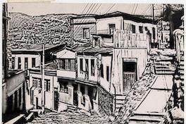 Valparaíso en alto contraste simulando grabado en madera