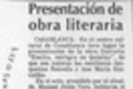 Presentación de obra literaria