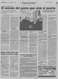 El rescate del poeta que amó el puerto  [artículo] Denise Canelas.