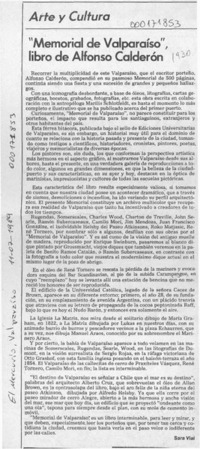 "Memorial de Valparaíso", libro de Alfonso Calderón  [artículo] Sara Vial.
