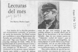 Lecturas del mes  [artículo] Marino Muñoz Lagos.