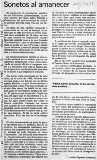 Sonetos al amanecer  [artículo] Luciano Figueroa Contreras.