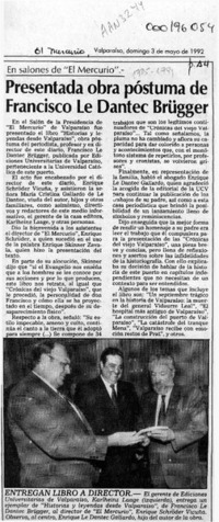 Presentada obra póstuma de Francisco Le Dantec Brügger  [artículo].