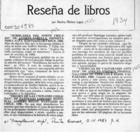 Reseña de libros  [artículo] Marino Muñoz Lagos.
