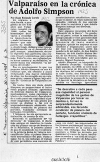 Valparaíso en la crónica de Adolfo Simpson  [artículo] Hugo Rolando Cortés.