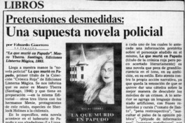Una supuesta novela policial  [artículo] Eduardo Guerrero.