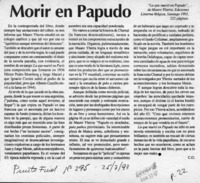 Morir en Papudo  [artículo] C. O.