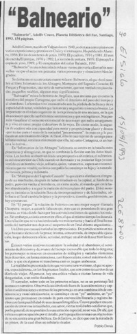 "Balneario"  [artículo] Pablo Denis.