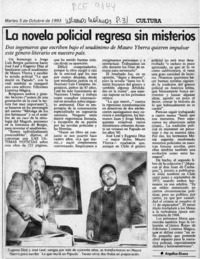 La novela policial regresa sin misterios  [artículo] Angélica Rivera.