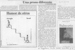 Una prosa diferente  [artículo] Marino Muñoz Lagos.