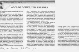 Adolfo Couve, una palabra  [artículo] Elba Elena Jiménez.
