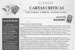 Balneario  [artículo] Antonio Ostornol.