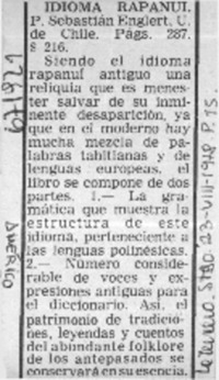 Idioma Rapanui