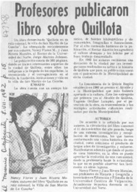 Profesores publicaron libro sobre Quillota.